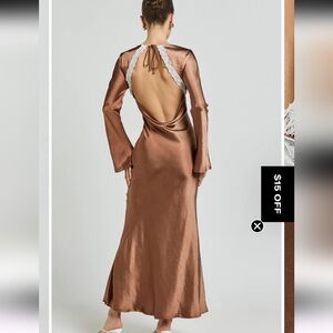 Showpo. | Dresses | Showpo Brown Ruched Plunge Sheath Dress | Poshmark
